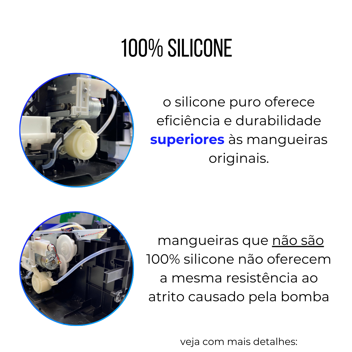 KIT MANGUEIRA DE SILICONE PURO DE ALTA VAZÃO PARA SISTEMA DE LIMPEZA EPSON (3 x UNIDADES | 50CM )