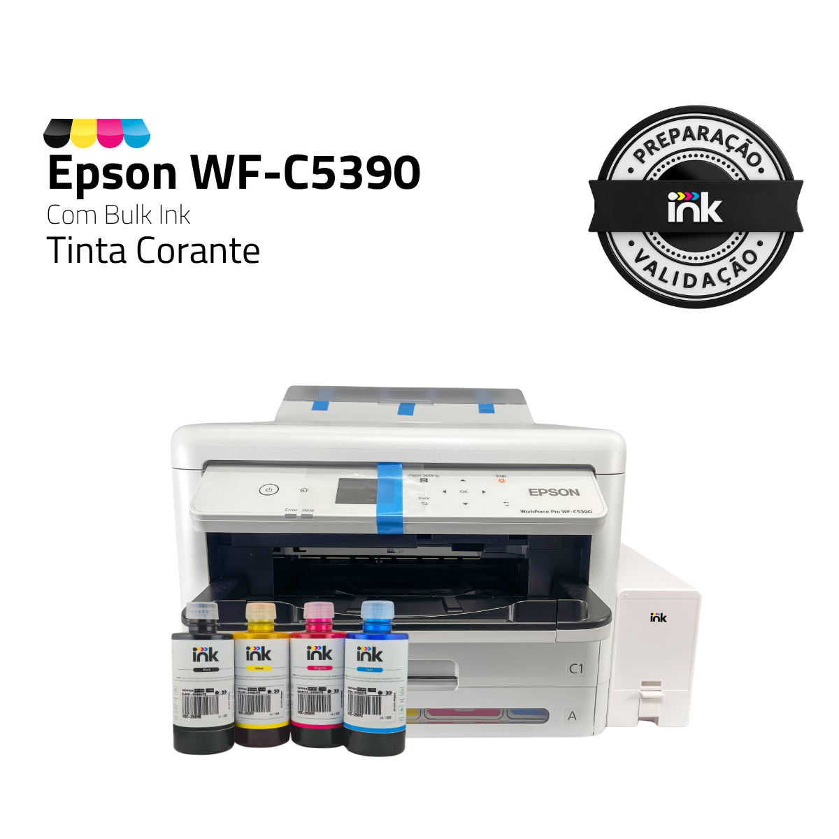 Impressora Epson Workforcr WF-C5390 C/ Tinta Corante | Preparação Ink