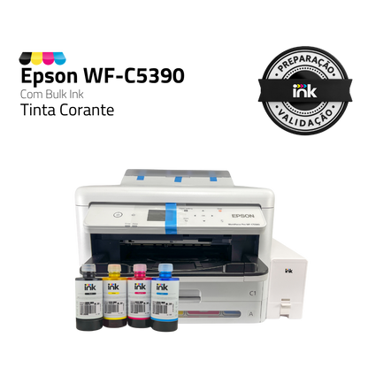 Impressora Epson Workforcr WF-C5390 C/ Tinta Corante | Preparação Ink