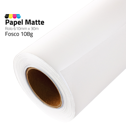 Rolo Papel Foto Matte Fosco 108G/M² 610MMX30MTS Der 4
