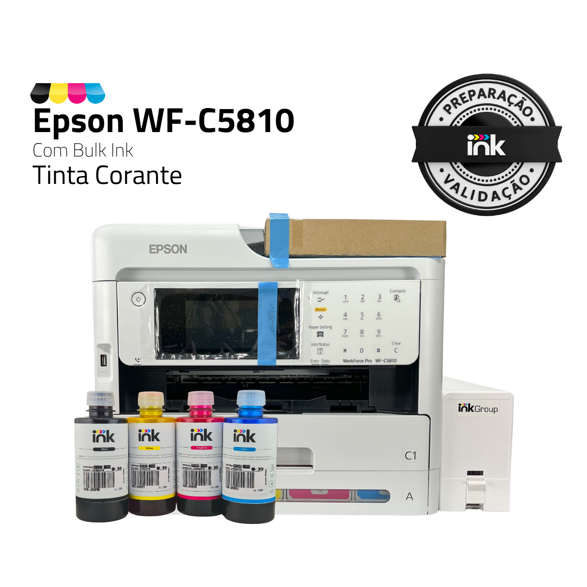Impressora Epson Workforce WF-C5810 C/ Tinta Corante | Preparação Ink