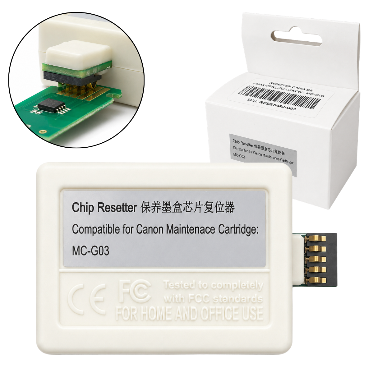 Reseter Chip MC-G03 Para Caixa de Manutenção Canon GX3010 GX3020 GX4070 GX4080