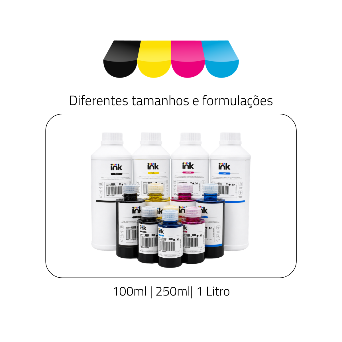 Tinta Corante Ink para Canon — 100ml, 250ml e 1L