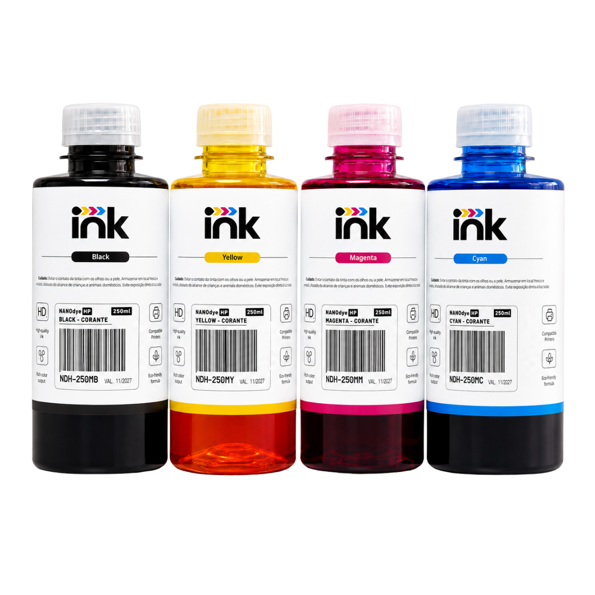 Tinta Corante Ink para Hp — 100ml, 250ml e 1L