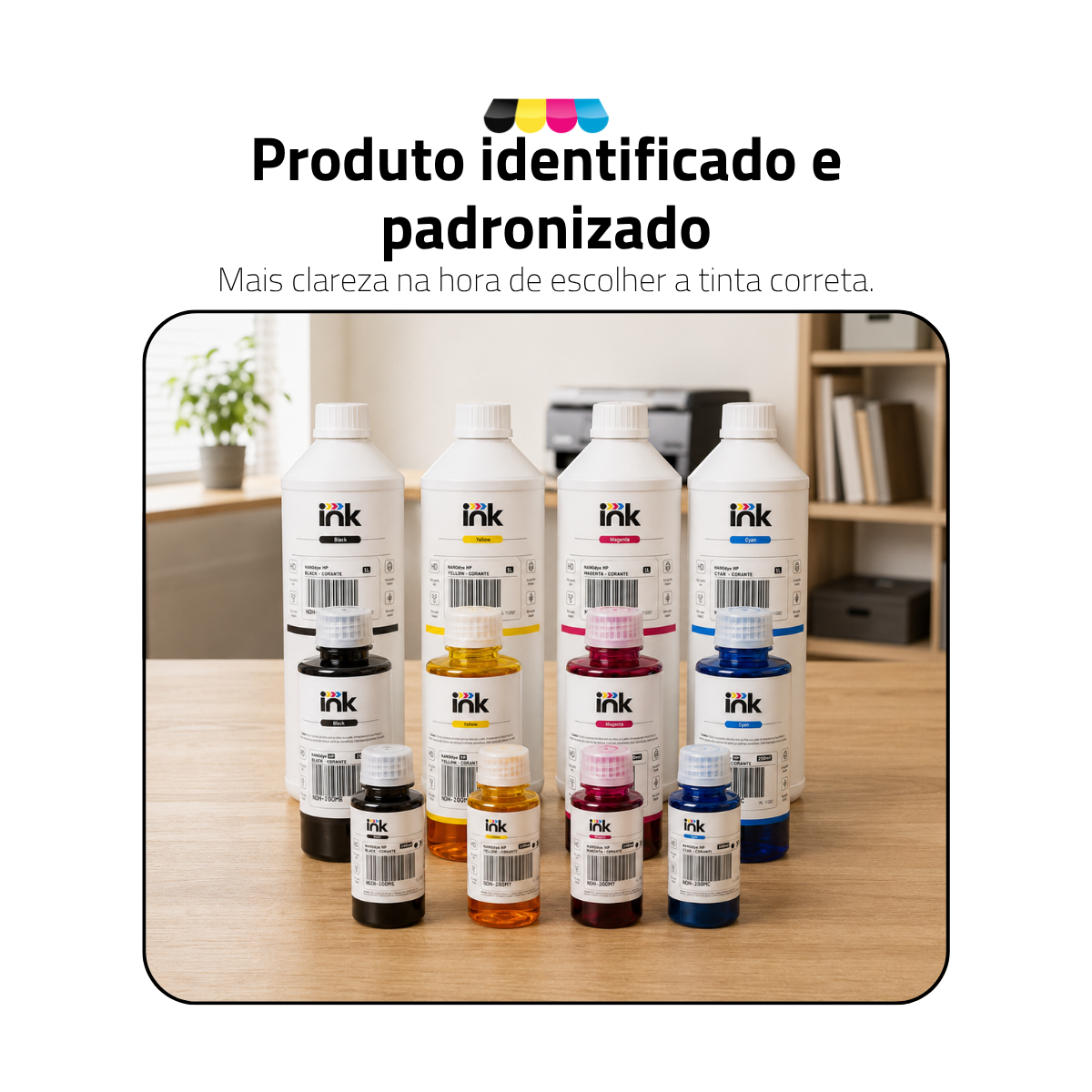 Tinta Corante Ink para Hp — 100ml, 250ml e 1L