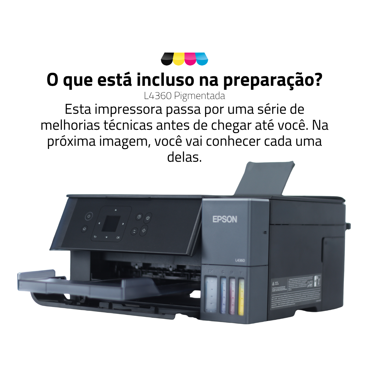 Impressora Epson Ecotank L4360 C/ Tinta Pigmentada | Preparação Ink