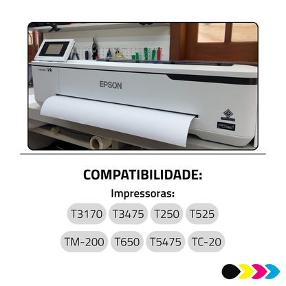 Rolo Filme Adesivo Vinil Branco Matte para Tinta Pigmentada Ink 135g DER 4 610mm x 10m – Plotters T3170 / T3475 / TC-20