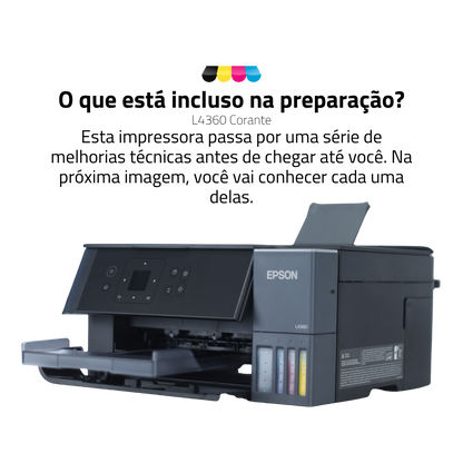 Impressora Epson Ecotank L4360 C/ Tinta Corante | Preparação Ink