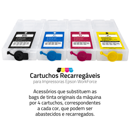 Kit Cartuchão Recarregável Ink Para Epson WorkForce C5310 / C5390 – 4 Cores