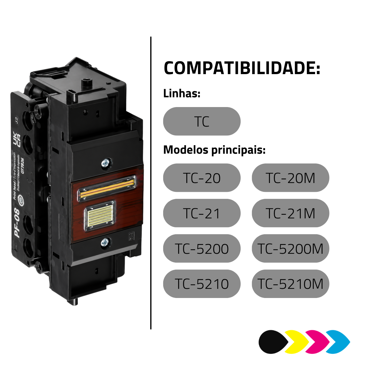 Cabeça de Impressão Original Canon PF-08 – Para Plotters TC-20 / TC-5200