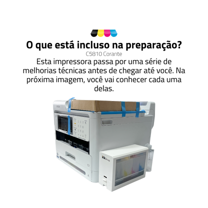Impressora Epson Workforce WF-C5810 C/ Tinta Corante | Preparação Ink