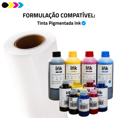 Rolo Filme Adesivo Vinil Branco Matte para Tinta Pigmentada Ink 135g DER 4 610mm x 10m – Plotters T3170 / T3475 / TC-20