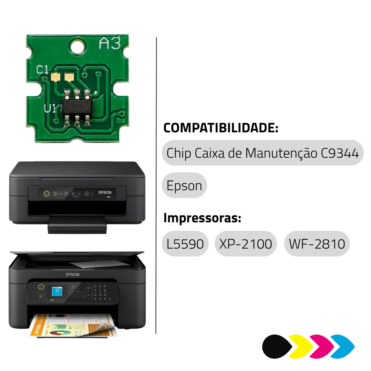 Reseter de Chip C9344 para Caixa de Manutenção Epson – L5590, XP e WorkForce
