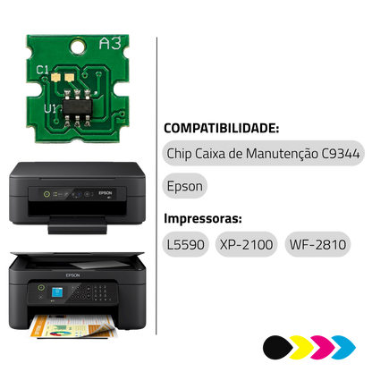 Reseter de Chip C9344 para Caixa de Manutenção Epson – L5590, XP e WorkForce