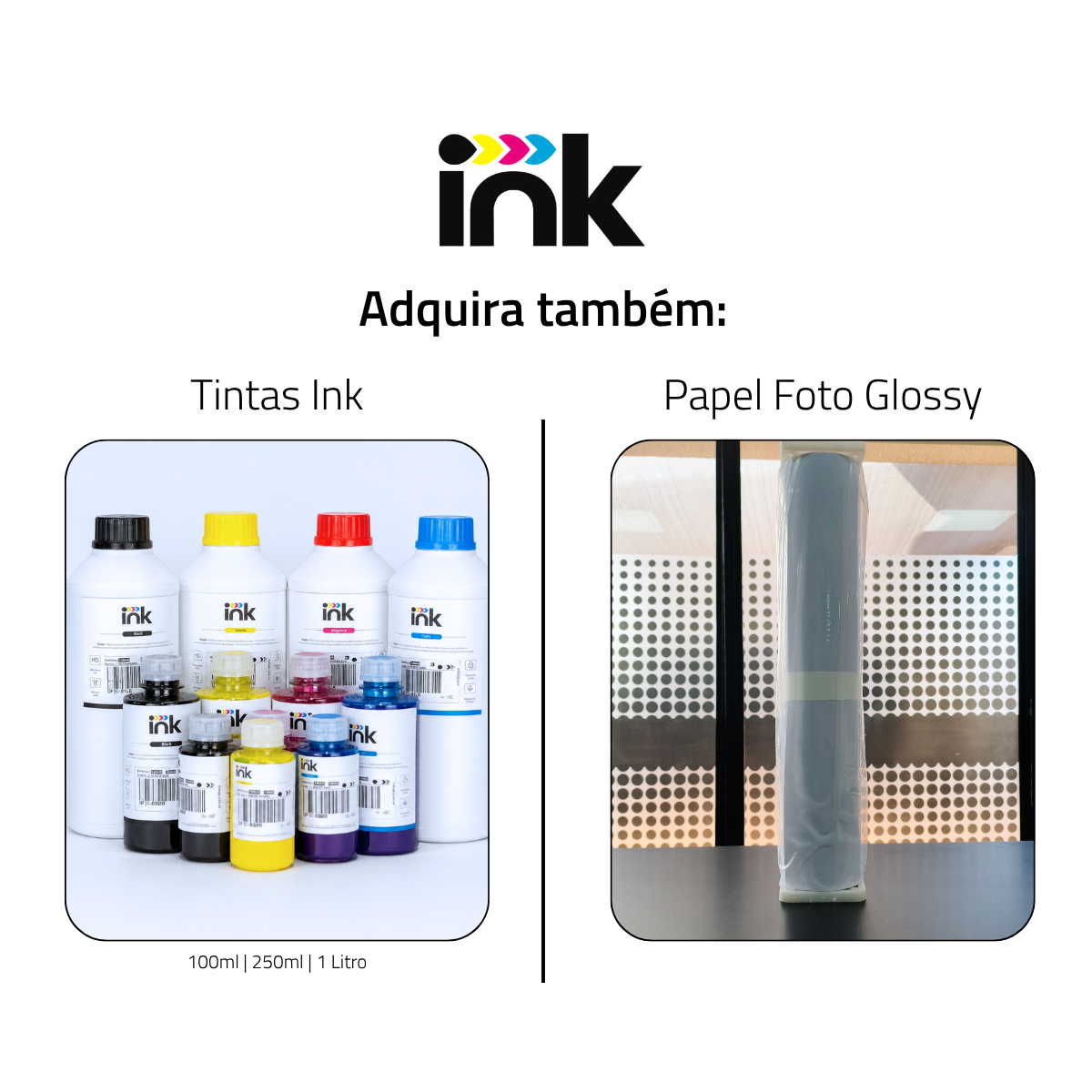 Rolo Filme Adesivo Vinil Branco Matte para Tinta Pigmentada Ink 135g DER 4 610mm x 10m – Plotters T3170 / T3475 / TC-20