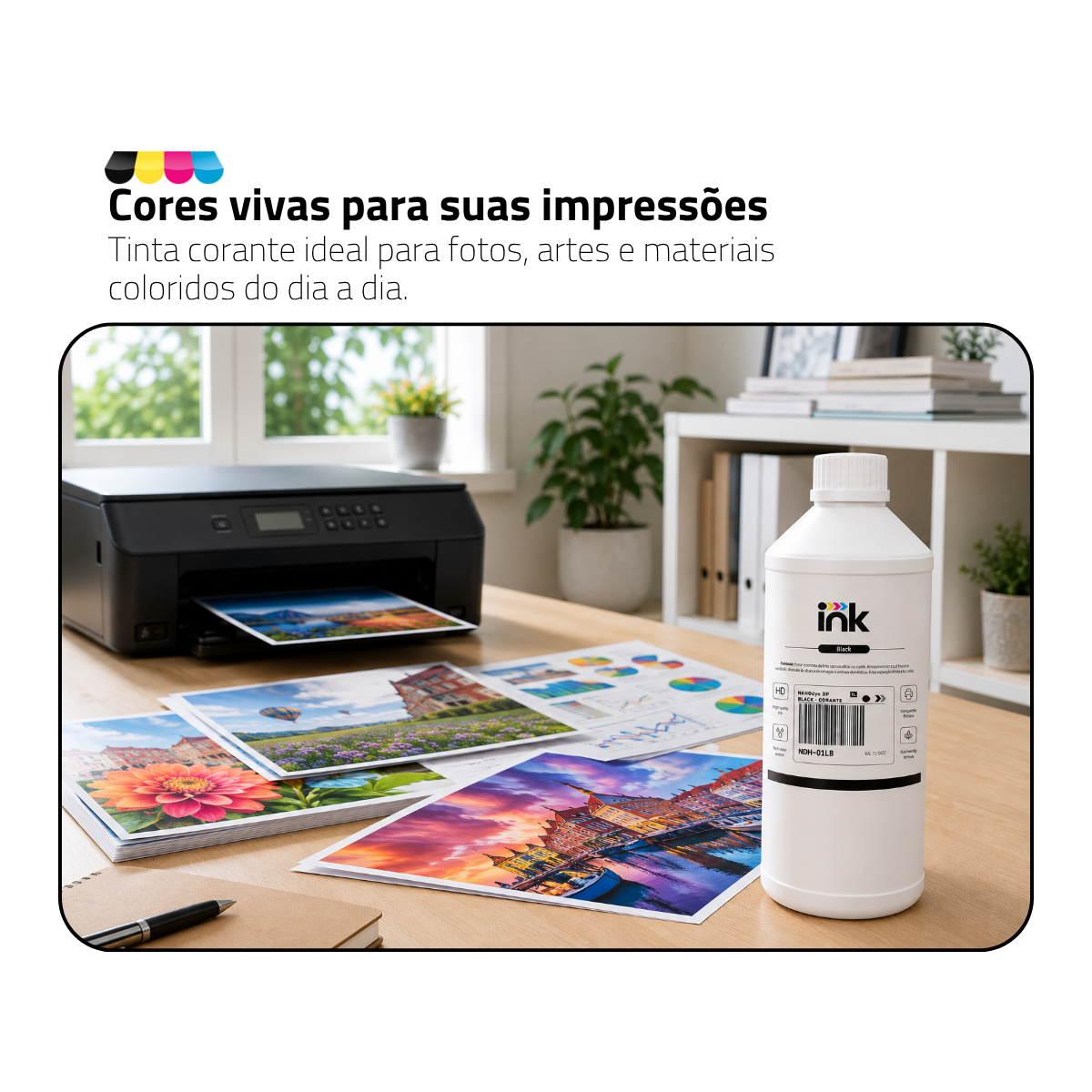 Tinta Corante Ink para Hp — 100ml, 250ml e 1L