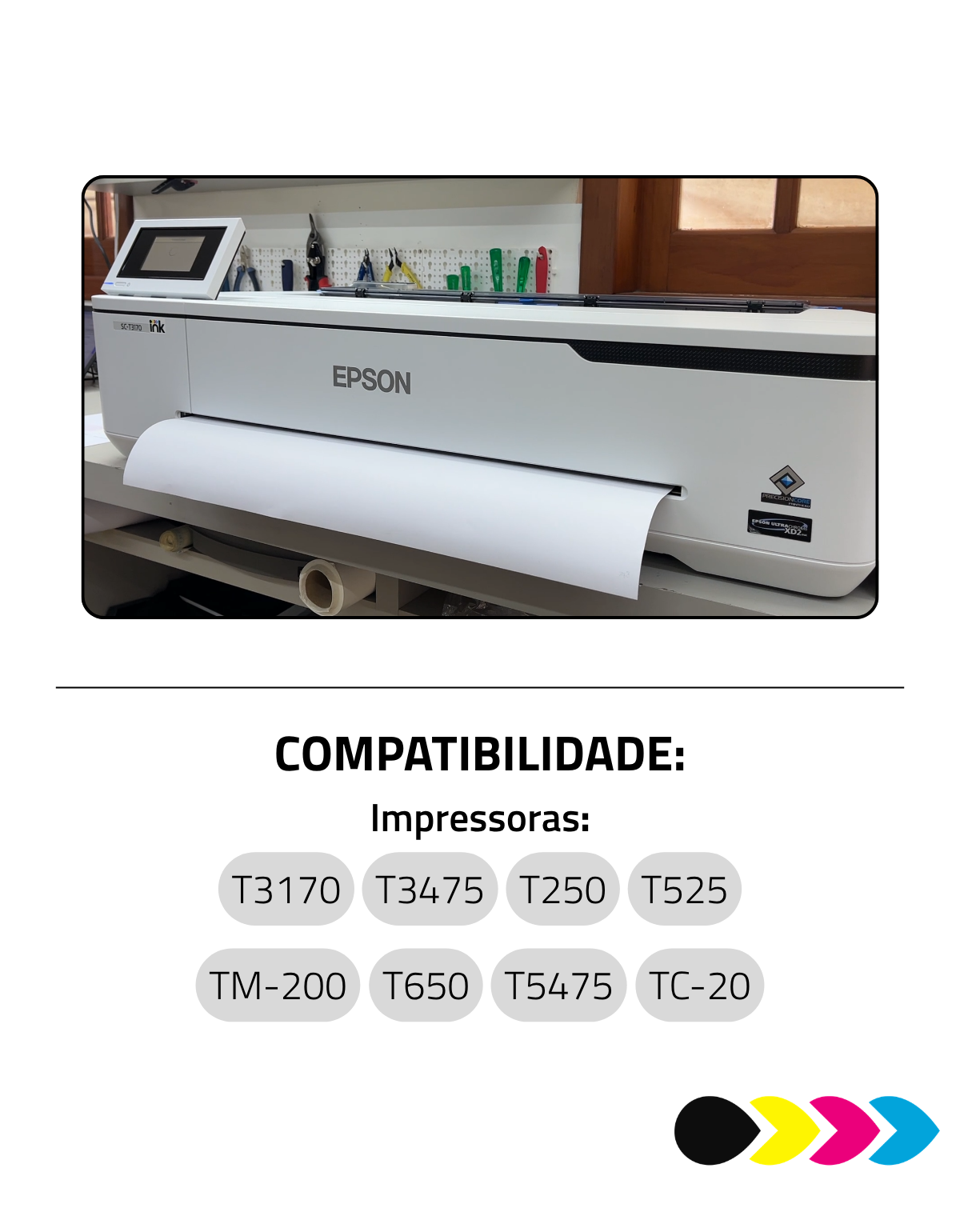 Rolo Papel Adesivo Matte Fosco 108g 610mm x 30m DER 4 – Para Plotter Jato de Tinta