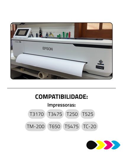 Rolo Papel Adesivo Matte Fosco 108g 610mm x 30m DER 4 – Para Plotter Jato de Tinta