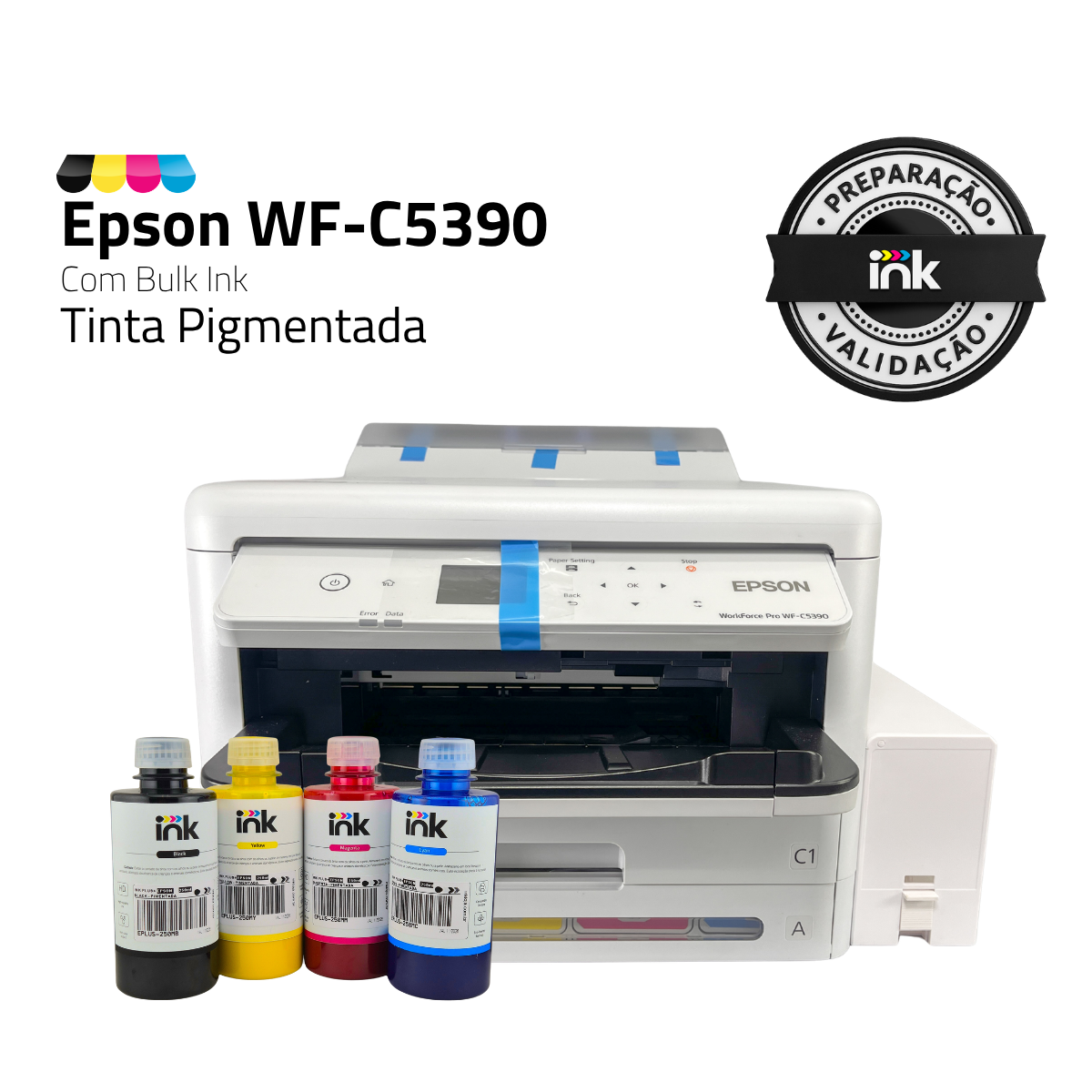 Impressora Epson Workforce WF-C5390 C/ Tinta Pigmentada | Preparação Ink