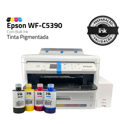 Impressora Epson Workforce WF-C5390 C/ Tinta Pigmentada | Preparação Ink