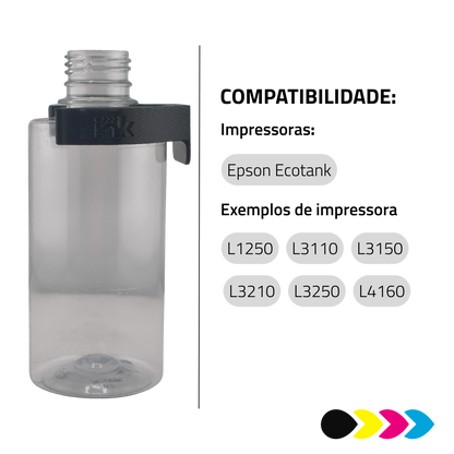 Kit Dispenser Universal Epson Com Suporte Black Ink - Coletor Externo De Residual De Tinta