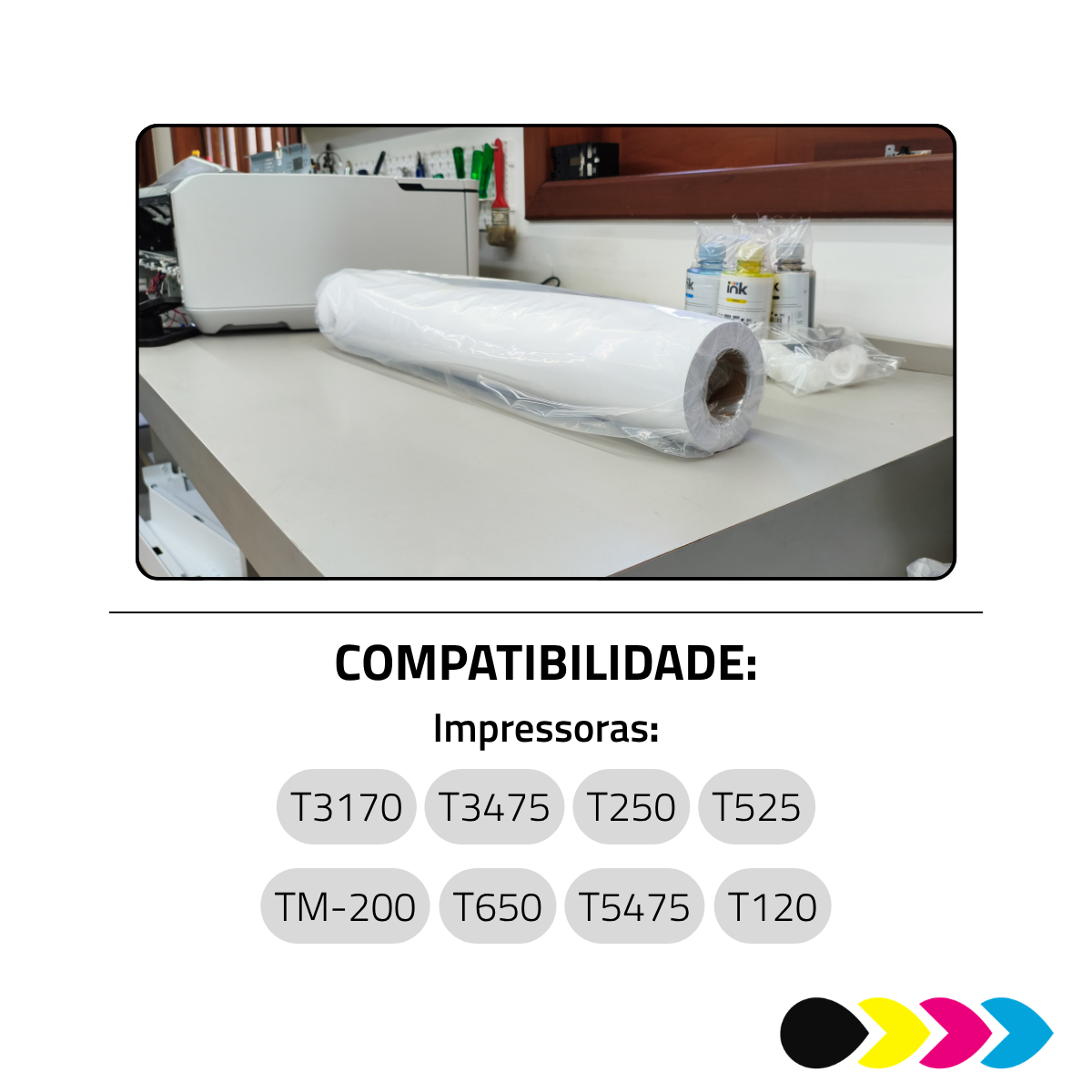 Rolo Papel Foto Matte Fosco 108G/M² 610MMX30MTS Der 4