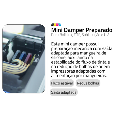 Minidamper Preparado para Impressoras Epson | Cabeças DX3, DX4 e DX5