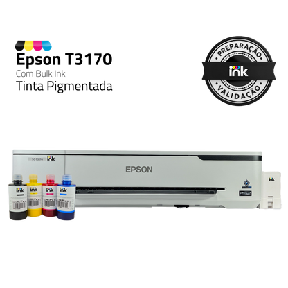Impressora Epson Surecolor T3170 Com Bulk-Ink Instalado Tinta Pigmentada | Preparação Ink