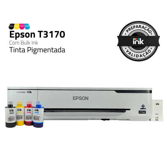 Impressora Epson Surecolor T3170 Com Bulk-Ink Instalado Tinta Pigmentada | Preparação Ink