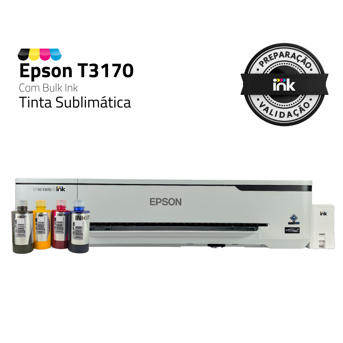 Impressora Epson Surecolor T3170 Com Bulk-Ink Instalado Tinta Sublimática | Preparação Ink