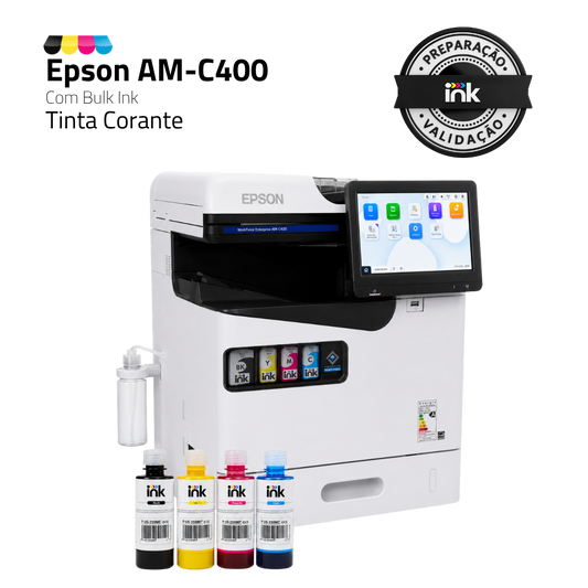 Impressora Epson Workforce Enterprise AM-C400 C/ Tinta Corante | Preparação Ink