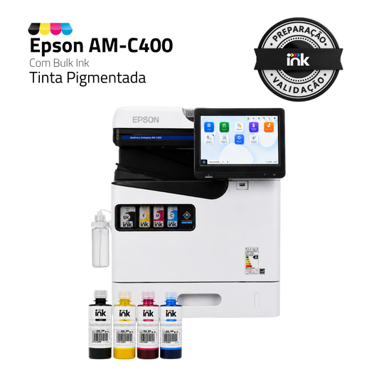 Impressora Epson Workforce Enterprise AM-C400 C/ Tinta Pigmentada | Preparação Ink