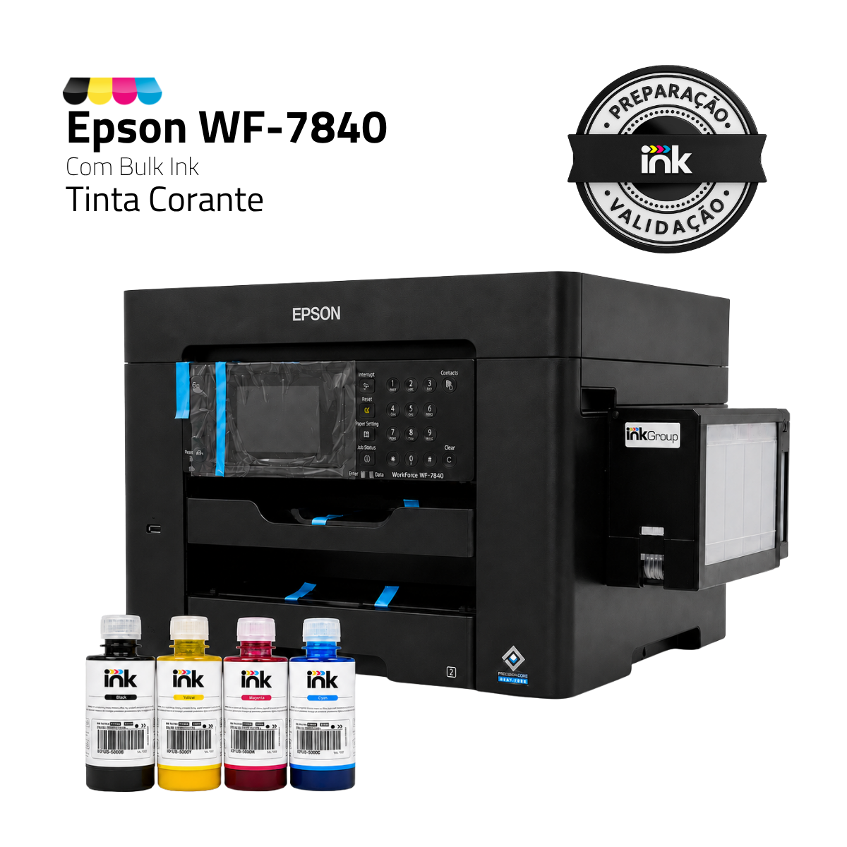 Impressora Epson Workforce WF-7840 Com Tinta Corante | Preparação Ink