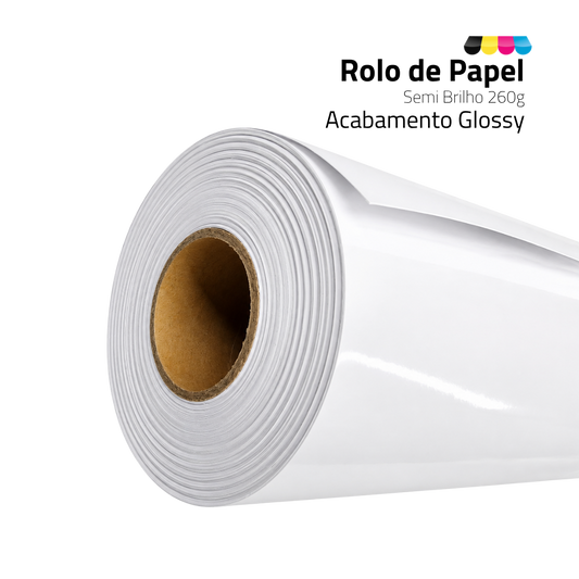 Rolo Papel Foto Glossy  Microporo Semi Brilho 260G/M² 610MMX30MTS Der 4