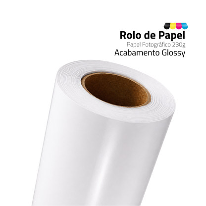 Rolo Papel Foto Glossy 230G/M² 610MMX30MTS DER 4