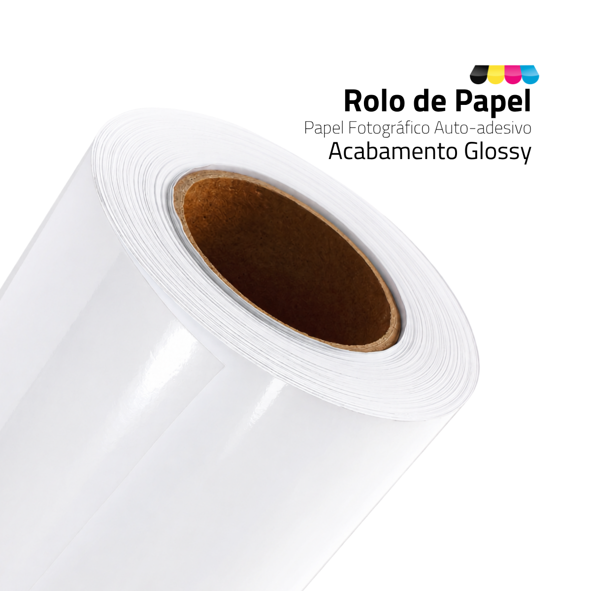 Rolo Papel Foto Glossy Auto Adesivo 130G/M² 610MMX30MTS DER 4