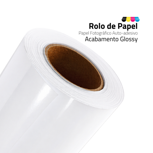 Rolo Papel Foto Glossy Auto Adesivo 130G/M² 610MMX30MTS DER 4