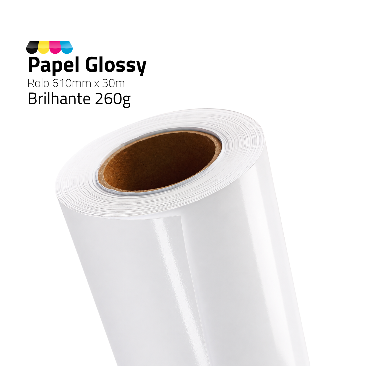 Rolo Papel Foto Glossy Microporoso Com Brilho 260G/M² 610MMX30MTS DER 4