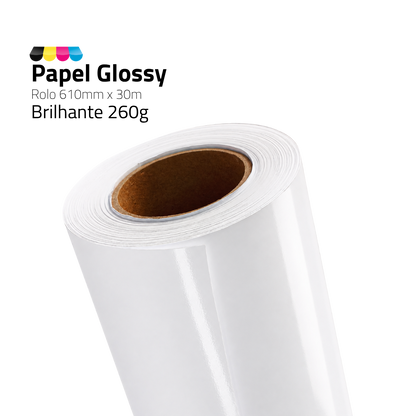 Rolo Papel Foto Glossy Microporoso Com Brilho 260G/M² 610MMX30MTS DER 4