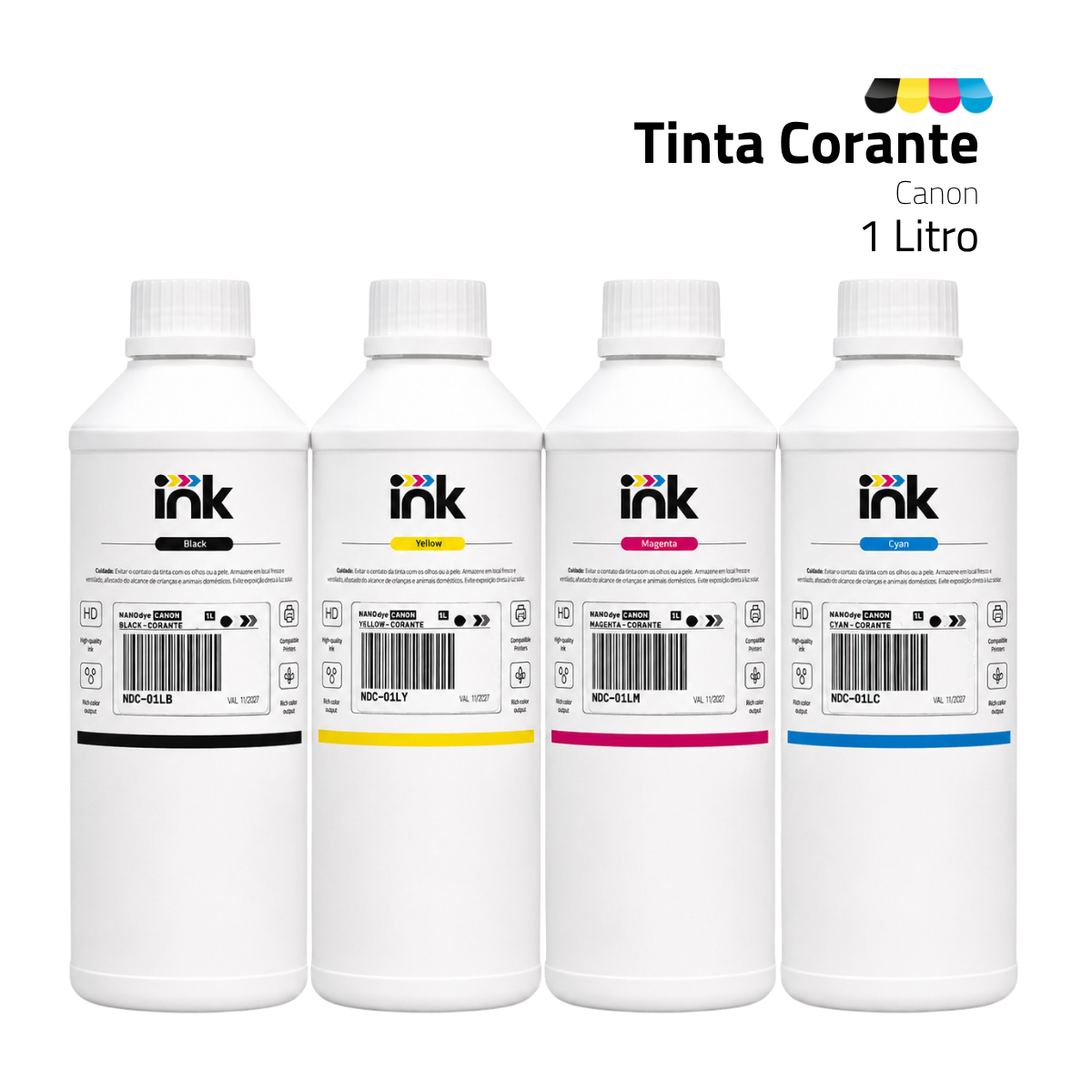 Tinta Corante Ink para Canon — 100ml, 250ml e 1L