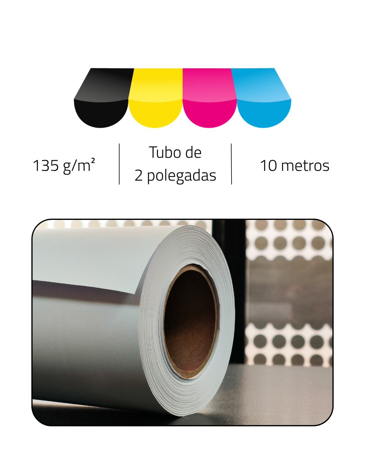 Rolo Filme Adesivo Vinil Branco Matte 135g DER 4 610mm x 10m – Plotters T3170 / T3475 / TC-20