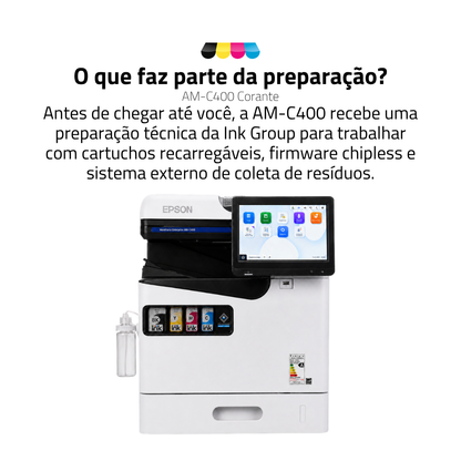 Impressora Epson Workforce Enterprise AM-C400 C/ Tinta Corante | Preparação Ink