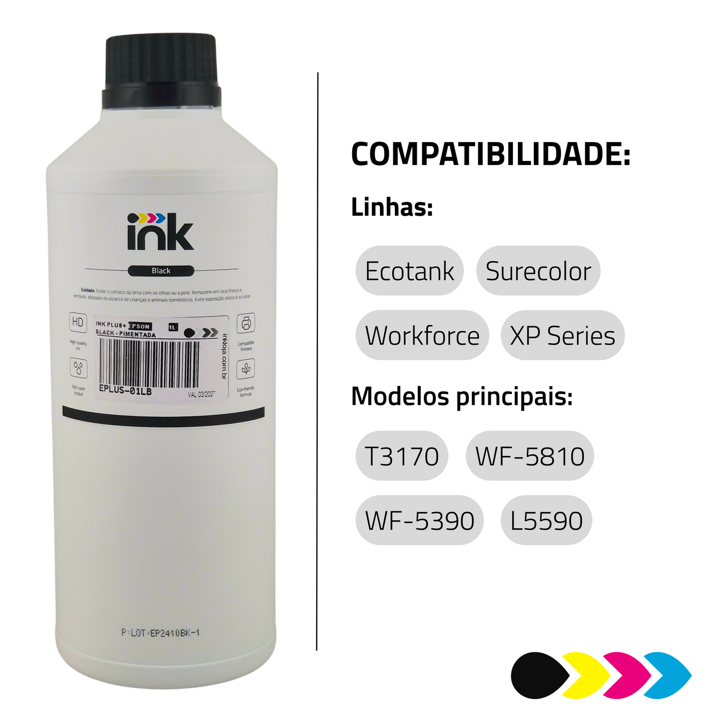 Tinta Pigmentada Epson Ink Plus+ — EcoTank, WorkForce e Surecolor
