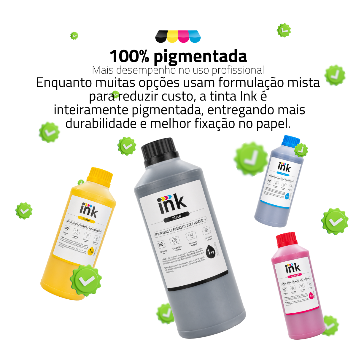 Tinta Pigmentada Epson Ink Plus+ — EcoTank, WorkForce e Surecolor