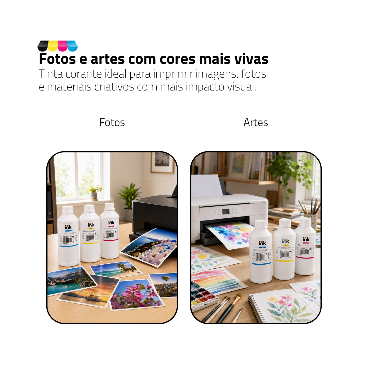 Tinta Corante Ink para Hp — 100ml, 250ml e 1L