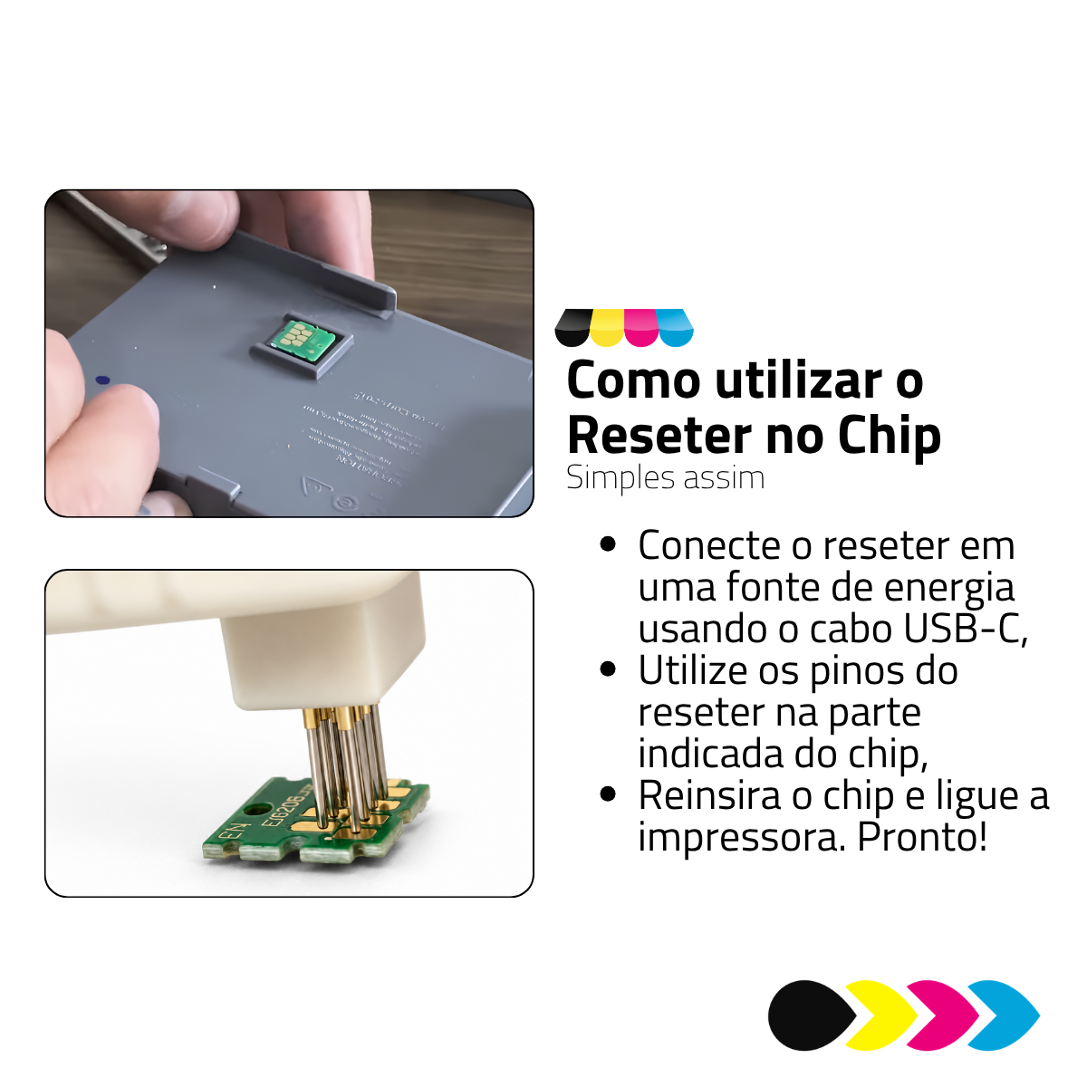 Reseter Para Chip de Caixa de Manutenção C9345 – Compatível com Epson L8050 e L15150