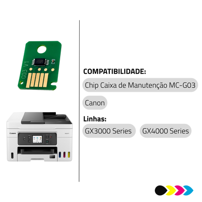 Reseter Chip MC-G03 Para Caixa de Manutenção Canon GX3010 GX3020 GX4070 GX4080