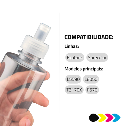 Tampa Dosadora Transparente Compatível Epson EcoFit — Rosca R28 | Ink — Linha EcoTank