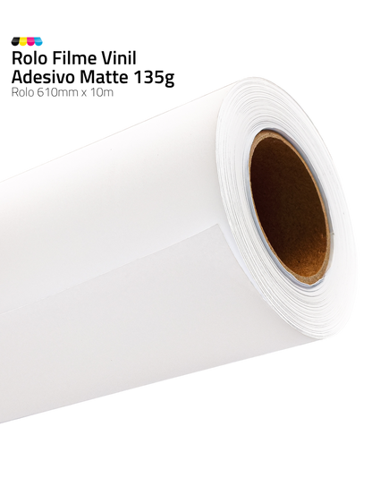 Rolo Filme Adesivo Vinil Branco Matte 135g DER 4 610mm x 10m – Plotters T3170 / T3475 / TC-20