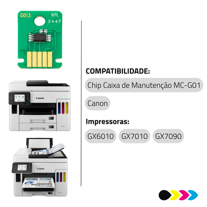 Reseter de Chip MC-G01 Para Caixa de Manutenção Canon MAXIFY GX5010 GX7080